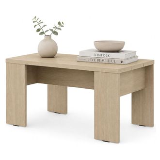 Dmora Mesa De Centro Riposto, Forma Rectangular, Tono Marr&oacute;n, Estructura Color Roble, 90x50x43h Cm Marr&oacute;n Roble