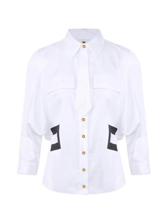Elisabetta Franchi blouse met strikdetail - Wit