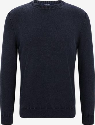 Fedeli Pullover mit Rundhalsausschnitt aus Kaschmir Argentina
