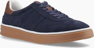 Hush Puppies Mens Hush Puppies Carlos Suede Trainer Leather Mens Navy Trainers - Size: UK 12 / eu 46 / us 14