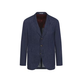 Brunello Cucinelli Blue Denim Patch-pocket Blazer
