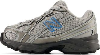 New Balance (TD) New Balance 740 Bungee Lace Dark Gray Silver Fan Blue I7406UQ