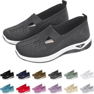 Generic Womens Comfort Walking Shoes, Woven Lightweight Breathable Orthopedic Sneakers with Soft Sole, Wide Fit Shoes Womens Comfortable Breathable Arch Suppo