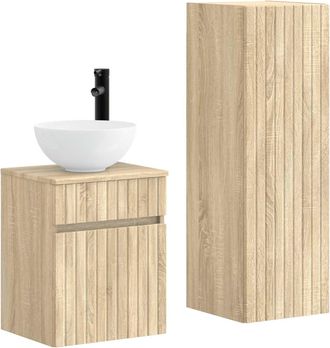 vidaXL Juego De Muebles De Ba&ntilde;o 2 Uds. Roble Sonoma 33 X 34,5 X 100 Cm Vidaxl