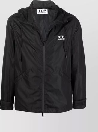 Golden Goose nylon hooded logo-print windbreaker jacket