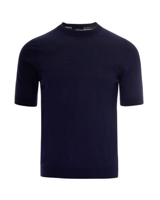 Ballantyne Short-Sleeve Slim-Fit Knit Top with Ribbed Detailing