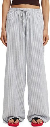 Cotton On Womens Haven Wide Leg Pant in Gigi Stripe Elemental Blue at Nordstrom, Size 10