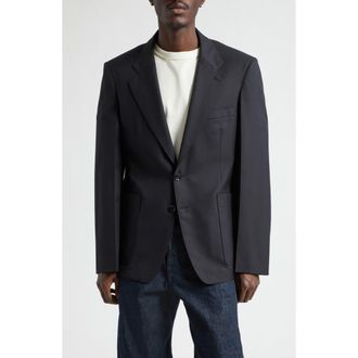 Christophe Lemaire Tailored Single Breasted Jacket in Marine Melange at Nordstrom, Size 38 Us