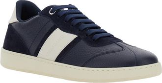 Ferragamo Mens Sneakers Achille Blue Leather Calf Trainers