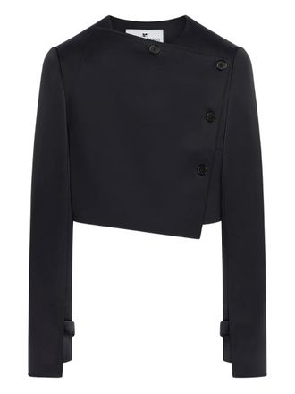 Courrèges oblique satin tailored jacket - Black