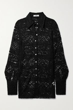 Interior Camicia In Pizzo A Cordoncino The Emma - Nero