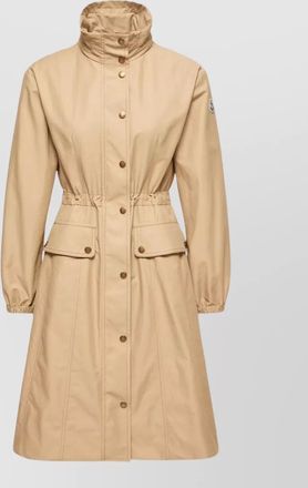 Moncler long hooded parka technical twill