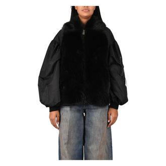 Glox Giubbino in Ecopelliccia - - Jackets - Donna - Nero - 2XL