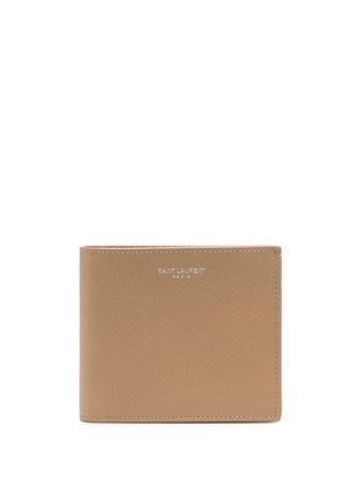 Saint Laurent Portemonnee met logoprint - Beige