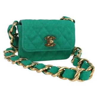 Chanel Pre-owned Canvas Mini Bag - Dames - Pre-owned - Groen - Maat: ONE Size