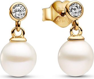 Pandora Treated Freshwater Cultured Pearl & Stone Drop Earrings