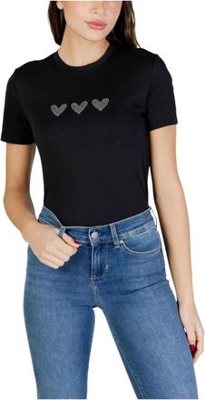 Only T-shirt met korte mouwen en ronde hals van katoen - Dames - T-shirts - Zwart - L - Katoen - Tops