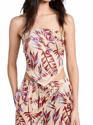 Onia Silk Bandana Top In Deep Navy/tan Multi