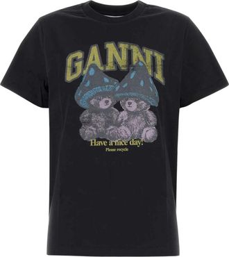 Ganni T-Shirts - Dames - T-shirts - Zwart - L - Tops
