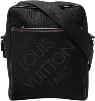Louis Vuitton Vintage, unisex, Zwart, ONE Size, Leer, Pre-owned Damier Geant Crossbody Bag