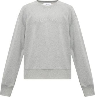 Alexander McQueen Hoodies & sweatvesten, Heren, Grijs, L, Katoen, Logo Sweatshirt