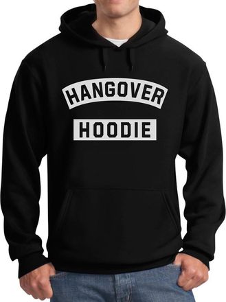 Malaika Mens Hangover Hoodie Hooded Sweatshirt Slogan Printed Pullover Top Long Sleeve Mens Casual Night Hoodie Small-XXL Black