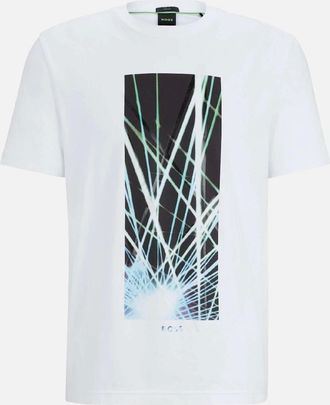 HUGO BOSS Mens Seasonal Artwork T-Shirt - White - Size: 36