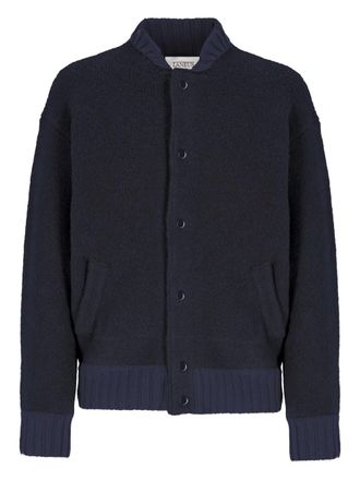 Laneus snap-fastening bomber jacket - men - Cashmere/Silk/Polyester - 54 - Blue