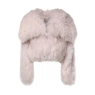 The Attico Bomber Jacket - female - The Attico - Faux Fur & Shearling Jackets - Pink - S - Jackets