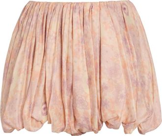 Chlo&eacute; Floral-print Gathered Silk Shorts - Pink - 40 (UK12 / M)