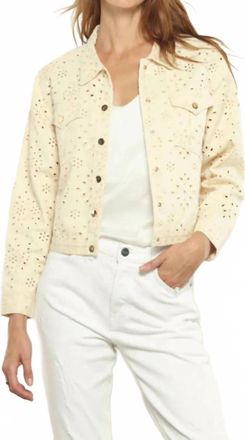 Zero Degrees Celsius Eyelet Jean Jacket In Beige