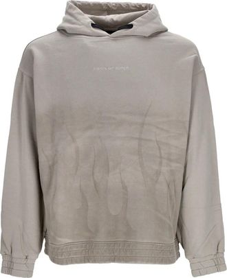 Vision Of Super Flames Hoodie London Fog Mens - Heren - Hoodies - Grijs - L - Katoen - Hoodies & sweatvesten