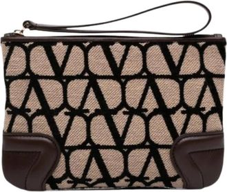 Valentino Pre-owned Polstasje - Dames - Vintage Clutch - Bruin - ONE Size - Leer - Vintage