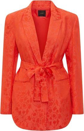 Pinko Floral Jacquard Kimono Blazer - Dames - Blazers - Oranje - L - Jassen