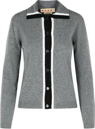 Marni Grey Virgin Wool Cardigan