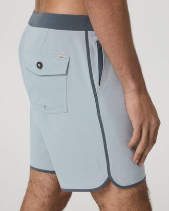 Vuori Clothing Cruise Boardshort 7 | Blue Haze Linen Texture | 28