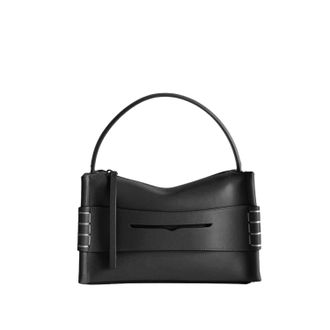J.W.Anderson Structured Black Calfskin Bag with Top Handle and Removable Strap
