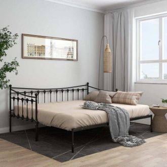 vidaXL Sofa -cama Structure Tirando 90x200 Cm De Metal Negro - 346135