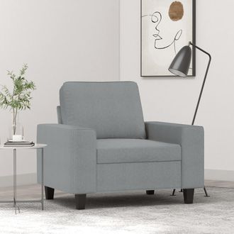 vidaXL Sill&oacute;n De Tela Gris Claro 60 Cm Vidaxl