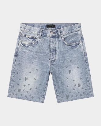 Purple Mono Stars Tuffetage Denim Shorts