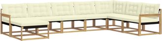 vidaXL Conjunto De Sof&aacute;s De Exterior 8 Uds. Blanco Y Crema Vidaxl