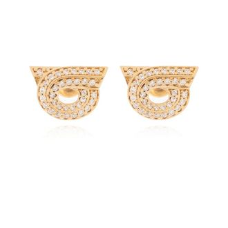 Ferragamo Oorbellen met logo - Dames - Oorbellen - Geel - ONE Size - Accessoires