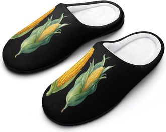 Generic Corn on The Cob Slippers Men Winter Warm Cotton Anti-Slip Indoor Slip-Ons House Shoes