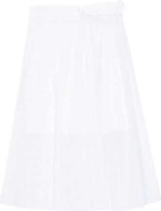Msgm Msgm, Rokken, Dames, Wit, M, Geplooide Trapeze Midi Rok