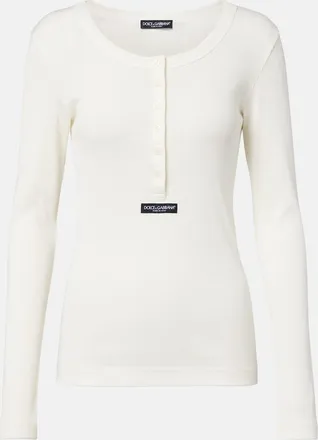 Dolce & Gabbana Ribbed cotton Henley shirt