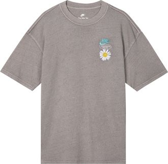 Nike Mens Nike SS22 Round Neck Daisy Printing Short Sleeve Gray T-Shirt DM6334-289