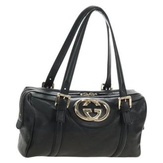 Gucci Vintage, unisex, Zwart, ONE Size, Leer, Pre-owned Vintage Schoudertas