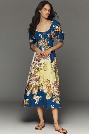 Anthropologie By Anthropologie Short-Sleeve High-Low Midi Dress