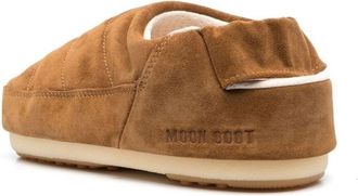 Moon Boot Womens Evolution Slipper Brown Suede Rubber Sole