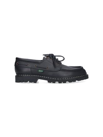 Paraboot Black Chimey Leather Derby Shoes